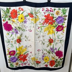 Authentic Gucci Floral Silk Scarf